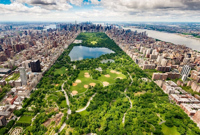 Overhead shot of Central Park, NYC.