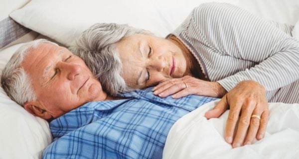 Senior couple sleeping