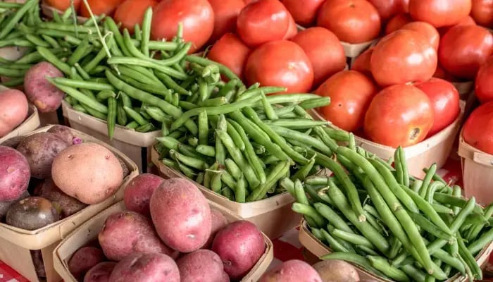 fresh produce at a pumpkin patch