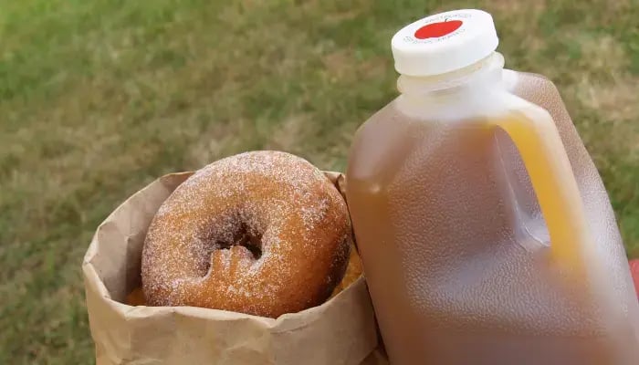 fresh donuts and applecider