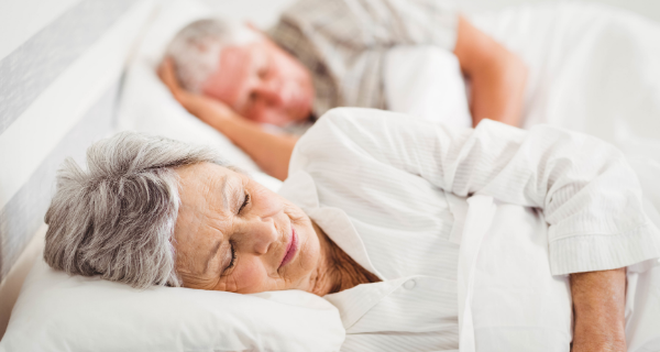 Senior couple enjoying a restful sleep