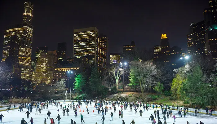 Ice skating in Manhattan New York